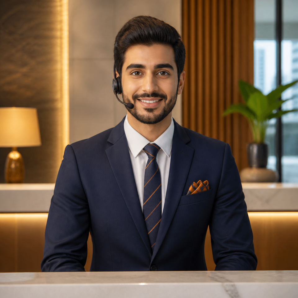 Male AI receptionist